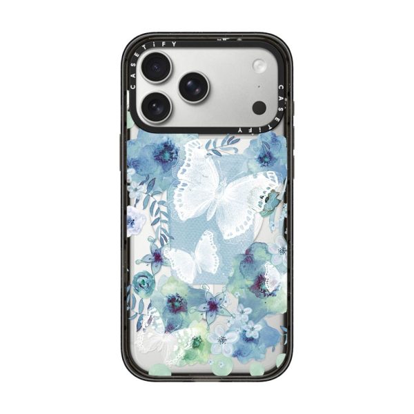 41f0ec52e0adb12f55181cea62bd547557ed66dbf406279aca758a688f984b32.jpg Casevello MY BLUE BUTTERFLY GARDEN iPhone Case