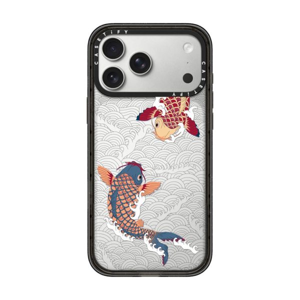 Casevello koi fish Japanese tattoo style transparent pattern iPhone Case