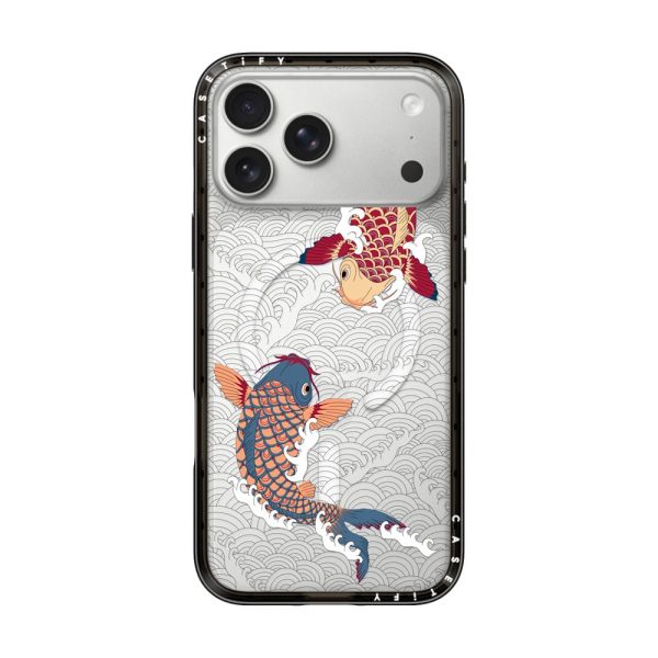Casevello koi fish Japanese tattoo style transparent pattern iPhone Case