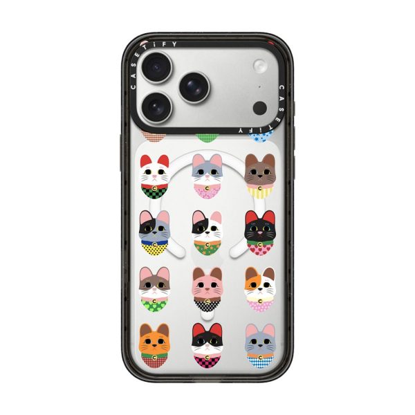 Casevello Lucky Cat Grid iPhone Case