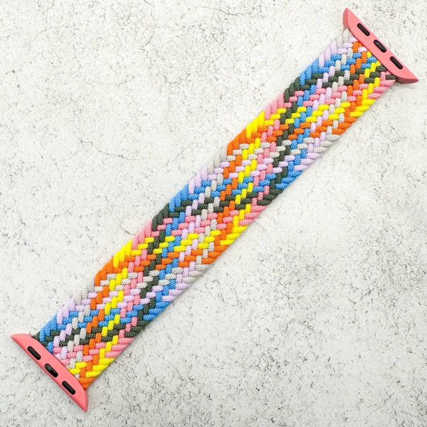 Braided Elastic Watch Strap Apple Watch - Pastel Rainbow
