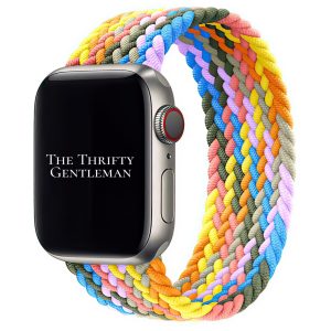 Braided Elastic Watch Strap Apple Watch - Pastel Rainbow