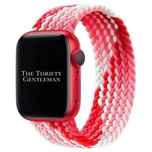 Braided Elastic Watch Strap Apple Watch - Strawberry Pink Red