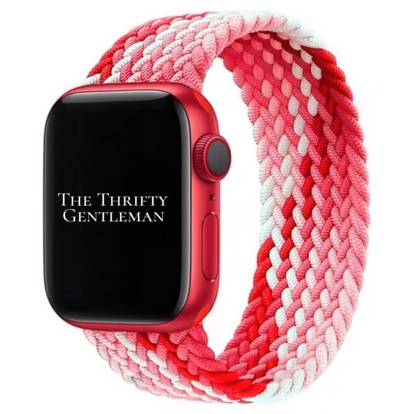 Braided Elastic Watch Strap Apple Watch - Strawberry Pink Red