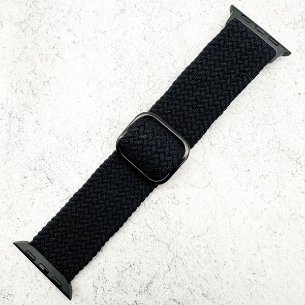 Braided Elastic Watch Strap With Buckle Apple Watch - Black