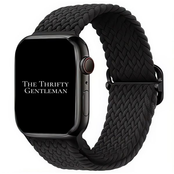 Braided Elastic Watch Strap With Buckle Apple Watch - Black