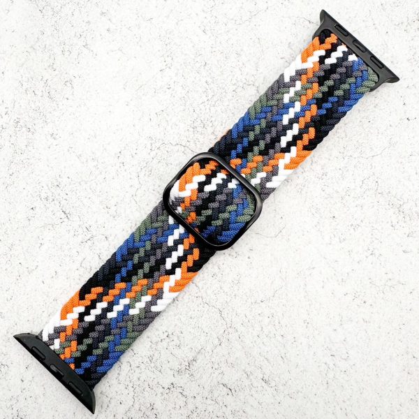 Braided Elastic Watch Strap With Buckle Apple Watch - Denim Blue