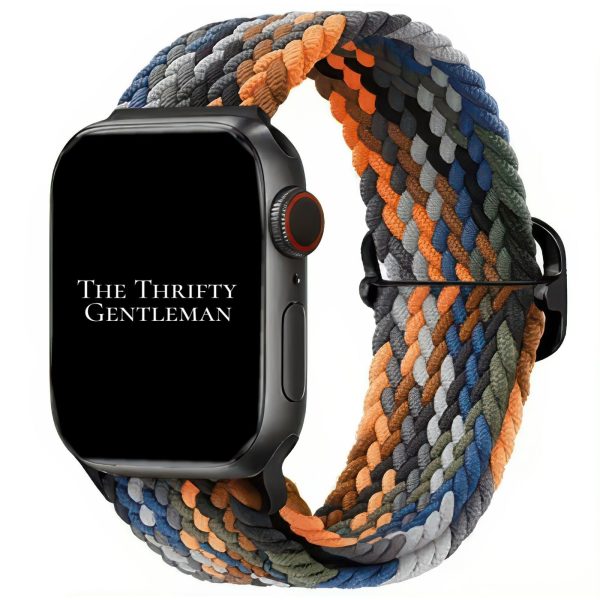 Braided Elastic Watch Strap With Buckle Apple Watch - Denim Blue
