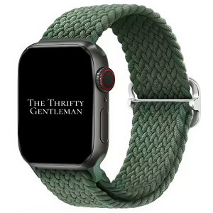 braided-elastic-watch-band-with-buckle-for-apple-watch-olive-green-the-throfty-gentleman.jpg Braided Elastic Watch Strap With Buckle Apple Watch - Olive Green