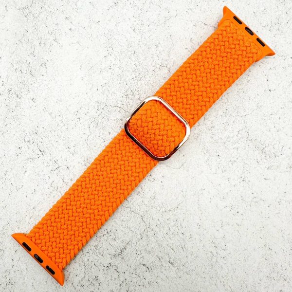 Braided Elastic Watch Strap With Buckle Apple Watch - Orange