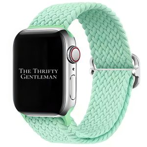 Braided Elastic Watch Strap With Buckle Apple Watch - Pistachio Green