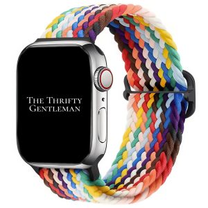 Braided Elastic Watch Strap With Buckle Apple Watch - Rainbow