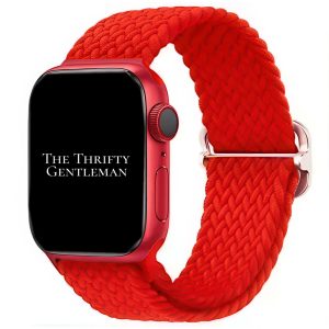 Braided Elastic Watch Strap With Buckle Apple Watch - Red