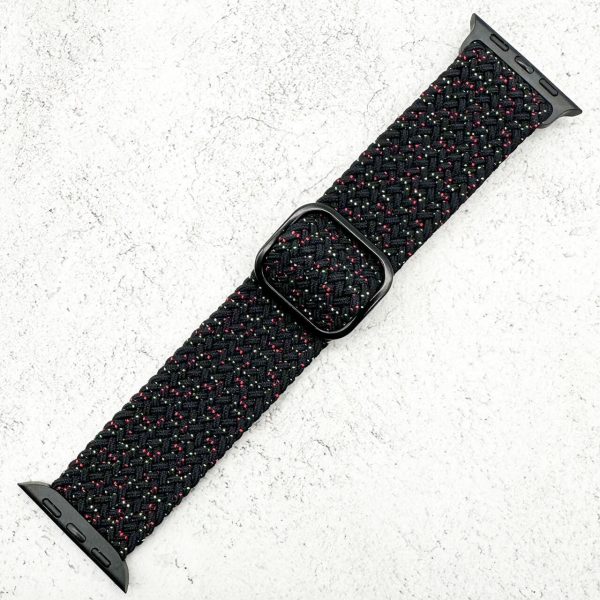 Braided Elastic Watch Strap With Buckle Apple Watch - Starry Sky Black