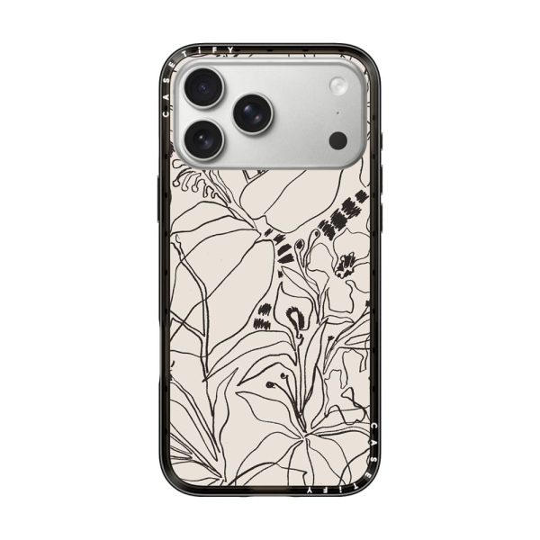 c1143242af83651e4f248d107771d1ef6e2ab1184a75cdcd3d2eee56666399e5.jpg Casevello Charcoal Tropics - Creme iPhone Case
