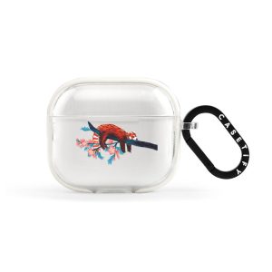 Red Panda Floral AirPods Case