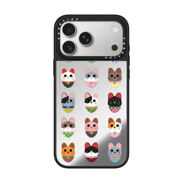 Casevello Lucky Cat Grid iPhone Case