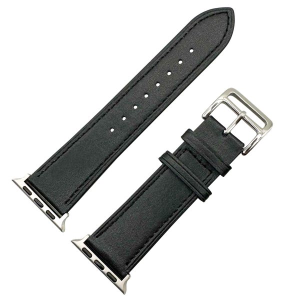 Genuine Leather Watch Strap Apple Watch - Carbon Black
