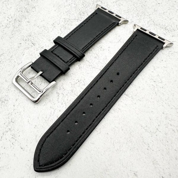 Genuine Leather Watch Strap Apple Watch - Carbon Black