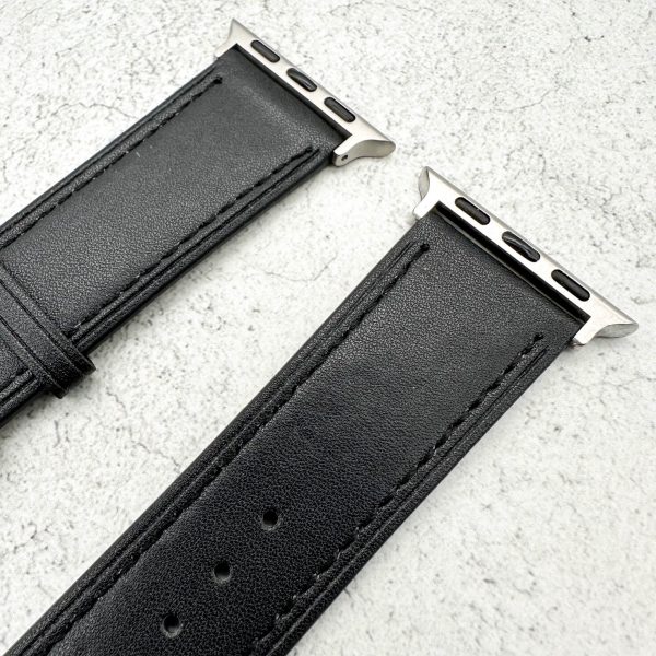 Genuine Leather Watch Strap Apple Watch - Carbon Black