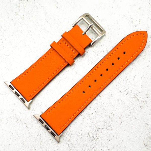 Genuine Leather Watch Strap Apple Watch - Orange