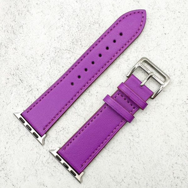 Genuine Leather Watch Strap Apple Watch - Purple