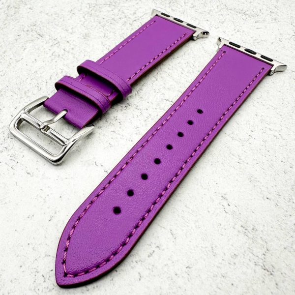 Genuine Leather Watch Strap Apple Watch - Purple