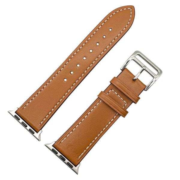 Genuine Leather Watch Strap Apple Watch - Tan Brown
