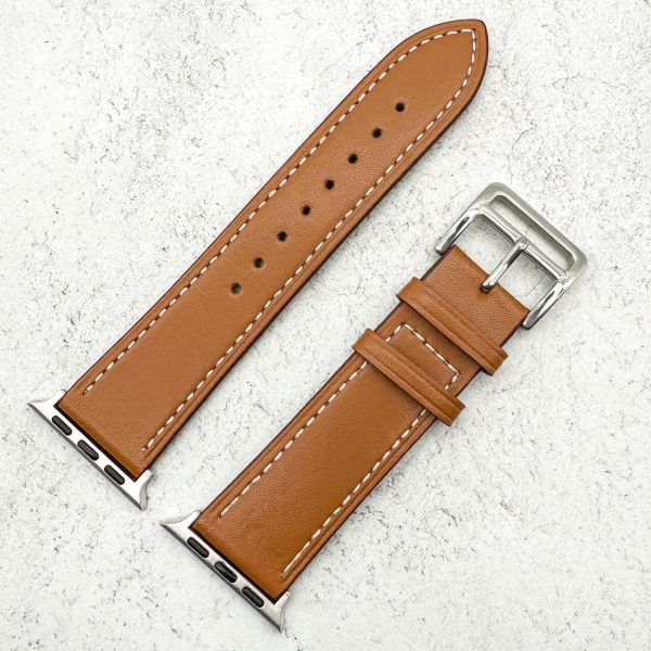 Genuine Leather Watch Strap Apple Watch - Tan Brown
