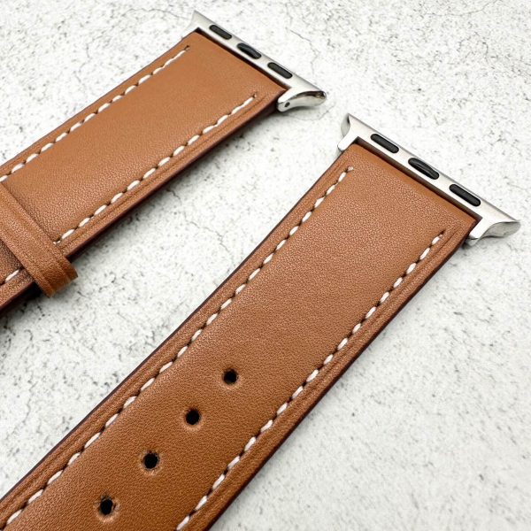 Genuine Leather Watch Strap Apple Watch - Tan Brown