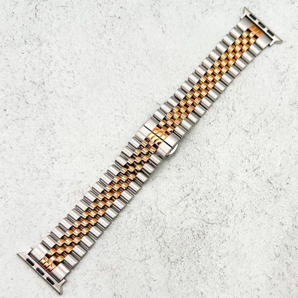 Jubilee Metal Strap Apple Watch - Silver / Rose Gold