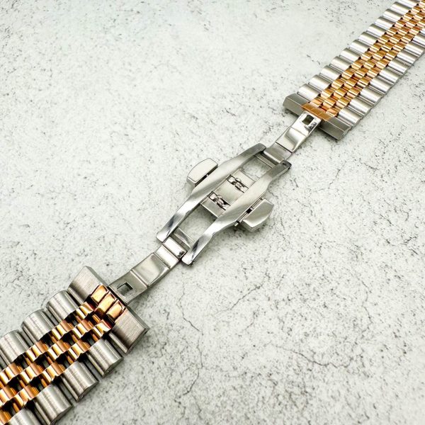 Jubilee Metal Strap Apple Watch - Silver / Rose Gold