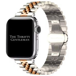 Jubilee Metal Strap Apple Watch - Silver / Rose Gold
