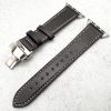 Genuine Leather Strap With Butterfly Clasp Apple Watch - Black