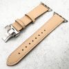 leather-apple-watch-strap-in-cream-with-butterfly-clasp-2.jpg Genuine Leather Strap With Butterfly Clasp Apple Watch - Cream