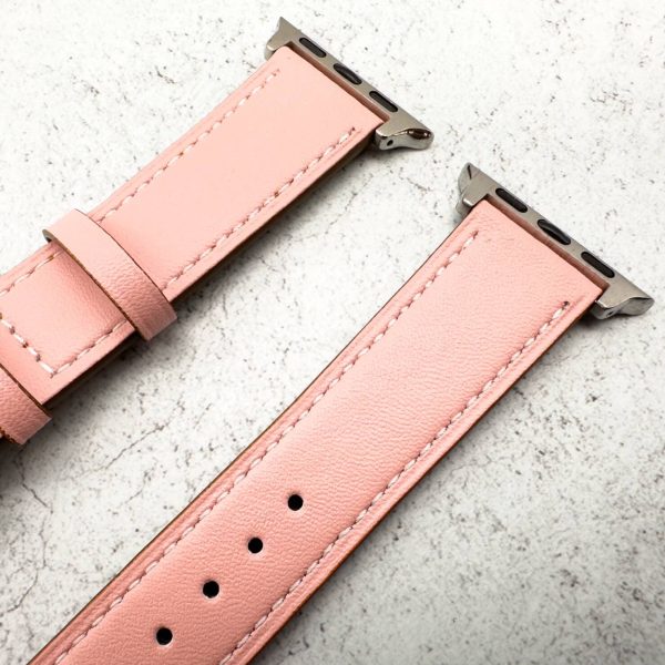 leather-apple-watch-strap-in-pink-with-butterfly-clasp-3.jpg Genuine Leather Strap With Butterfly Clasp Apple Watch - Pink