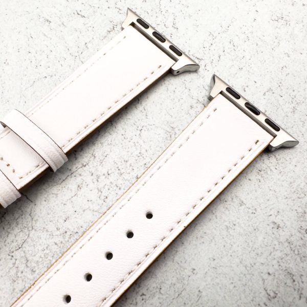 leather-apple-watch-strap-in-white-with-butterfly-clasp-3.jpg Genuine Leather Strap With Butterfly Clasp Apple Watch - White