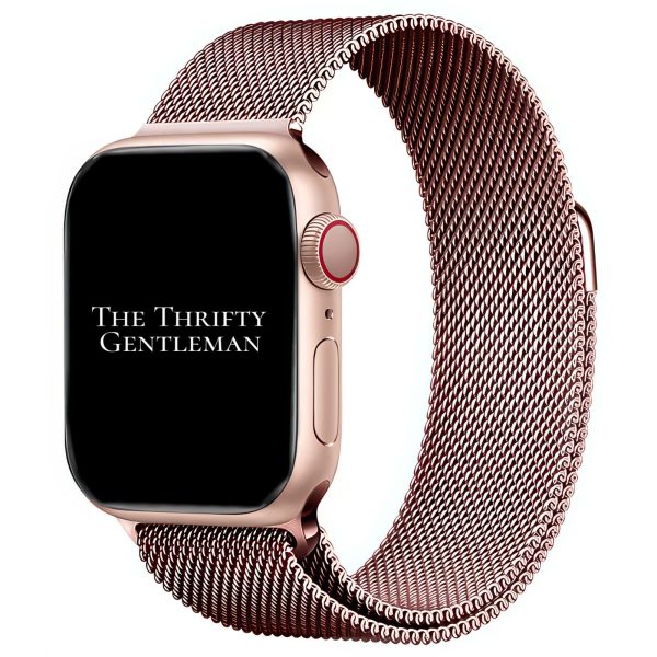 Milanese Mesh Metal Strap Apple Watch - Chrome Pink