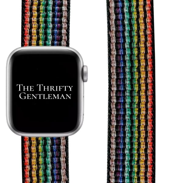 Nylon Sport Strap Apple Watch - Black Rainbow