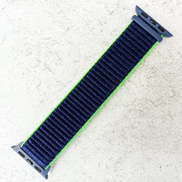 Nylon Sport Strap Apple Watch - Blue Neon Lime