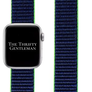Nylon Sport Strap Apple Watch - Blue Neon Lime