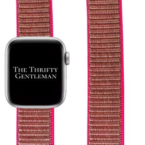 Nylon Sport Strap Apple Watch - Grey Neon Pink