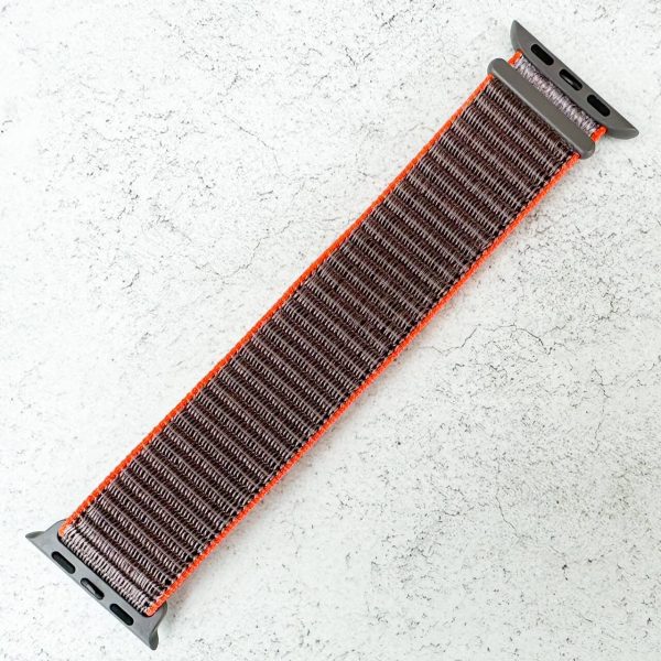 Nylon Sport Strap Apple Watch - Grey Orange