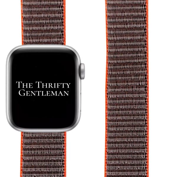 Nylon Sport Strap Apple Watch - Grey Orange