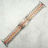 Titanium Style Metal Strap Apple Watch - Silver / Orange