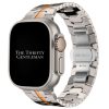 Titanium Style Metal Strap Apple Watch - Silver / Orange