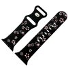 Silicone Floral Engraved Watch Strap Apple Watch - Black / Pink