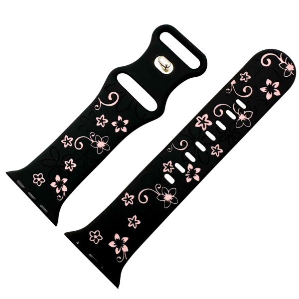 silicone-floral-engraved-strap-for-apple-watch-black-pink-the-thrifty-gentleman.jpg Silicone Floral Engraved Watch Strap Apple Watch - Black / Pink