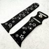 Silicone Floral Engraved Watch Strap Apple Watch - Black / White