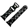 Silicone Floral Engraved Watch Strap Apple Watch - Black / White